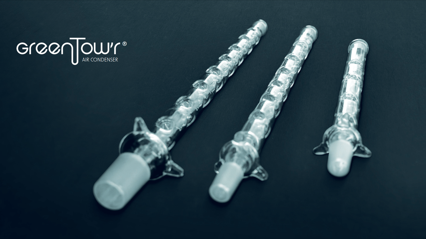 GREENTOWR Présentation des réfrigérant à air à boules apisrées sur fond noir - innovation française brevetée en collaboration avec le CNRS.