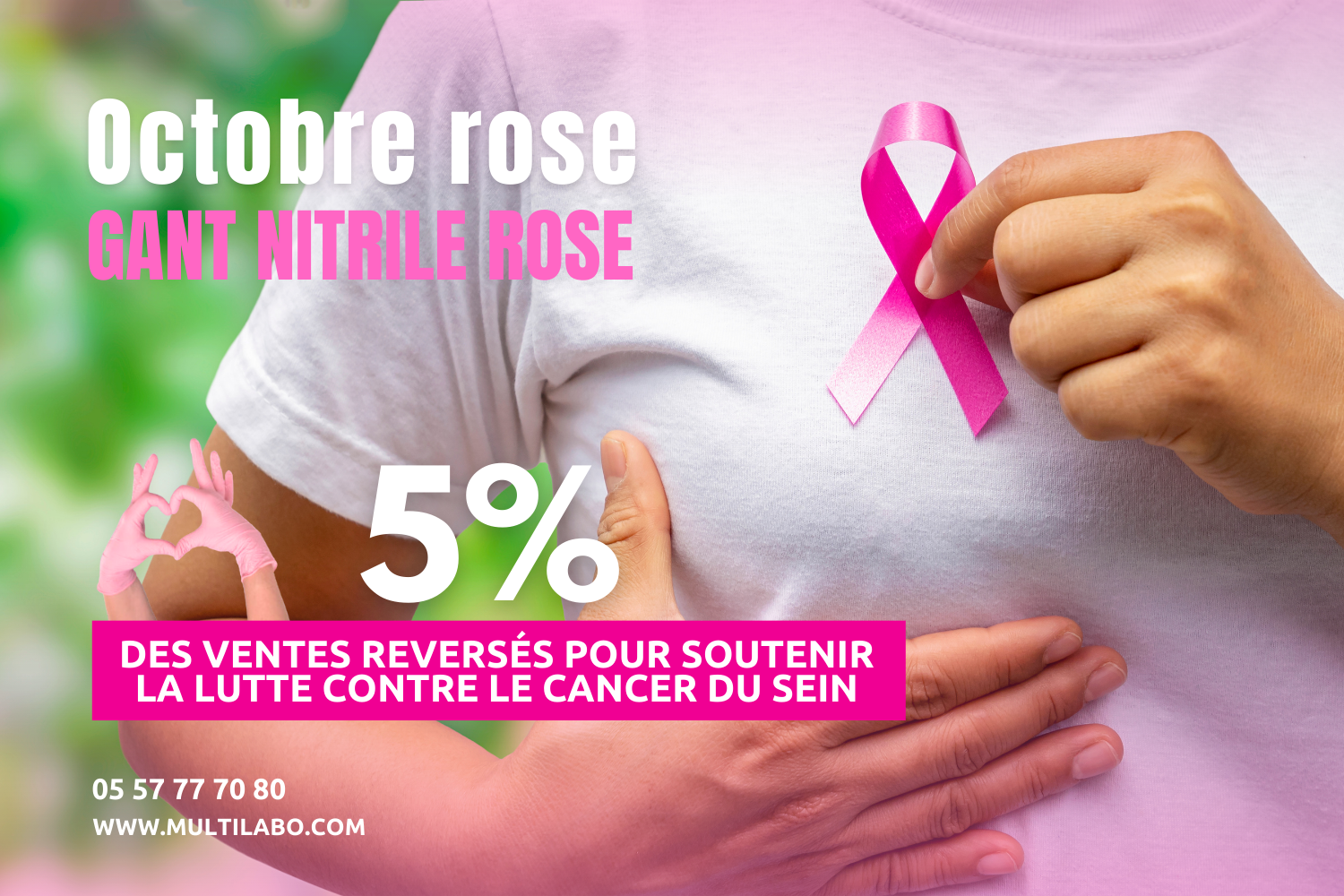 Soutenons ensemble la lutte contre le cancer du sein - 5% des ventes seront reversés à une association !